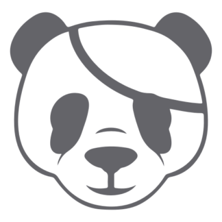 Pirate Panda Decal (Grey)